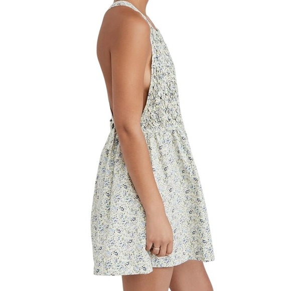Free People Petunia Mini Dress Smocked Tea Combo Blue Size Large NWT‎ - Picture 3 of 16